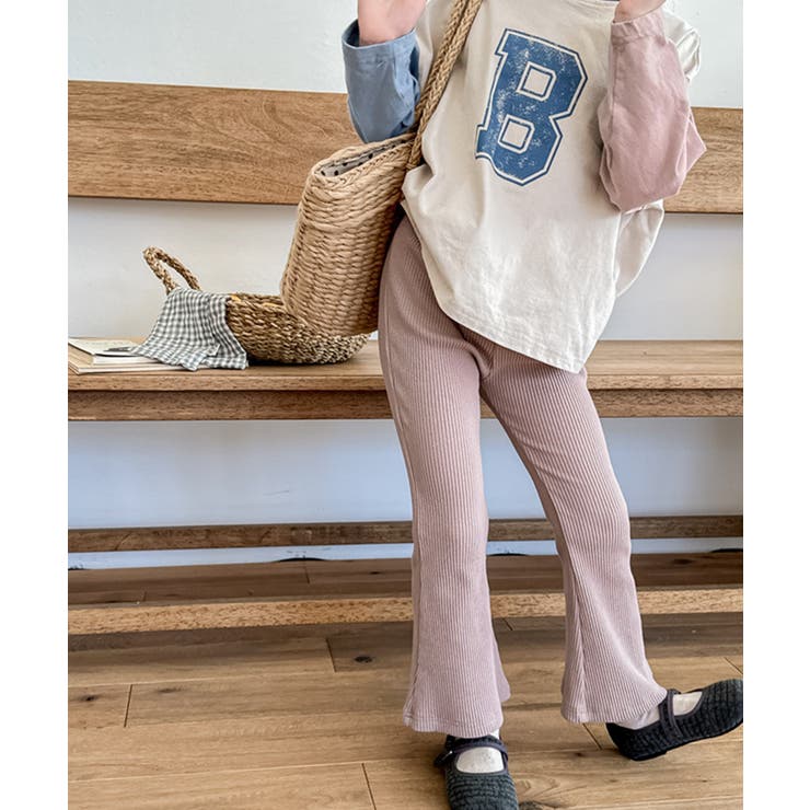 【aimoha-KIDS-】9分丈 セミフレアパンツ | aimoha kids | 詳細画像3 