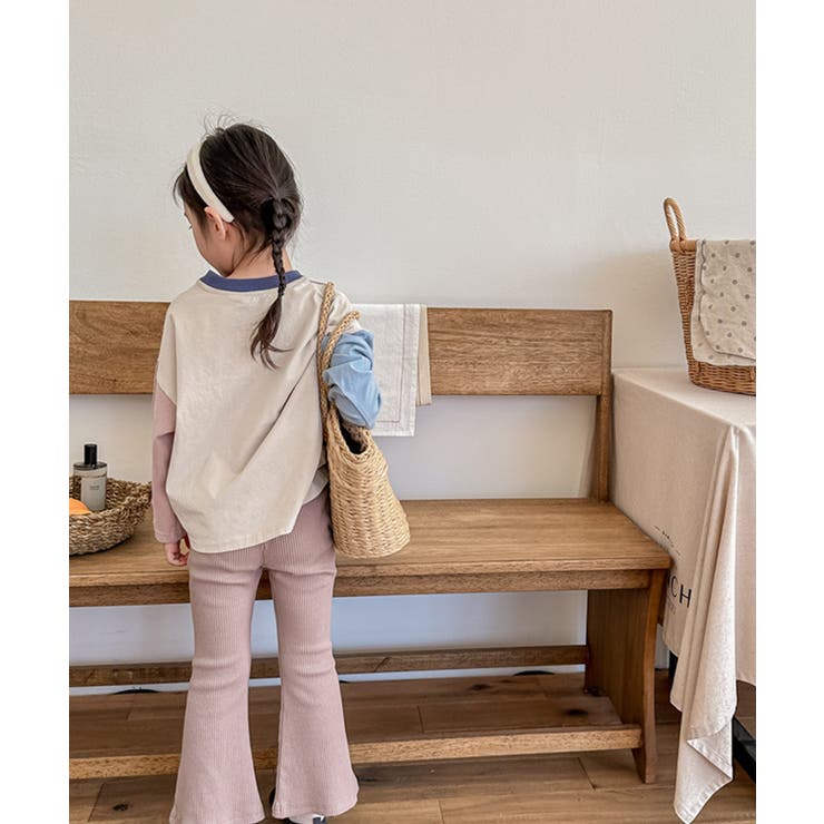 【aimoha-KIDS-】9分丈 セミフレアパンツ | aimoha kids | 詳細画像4 