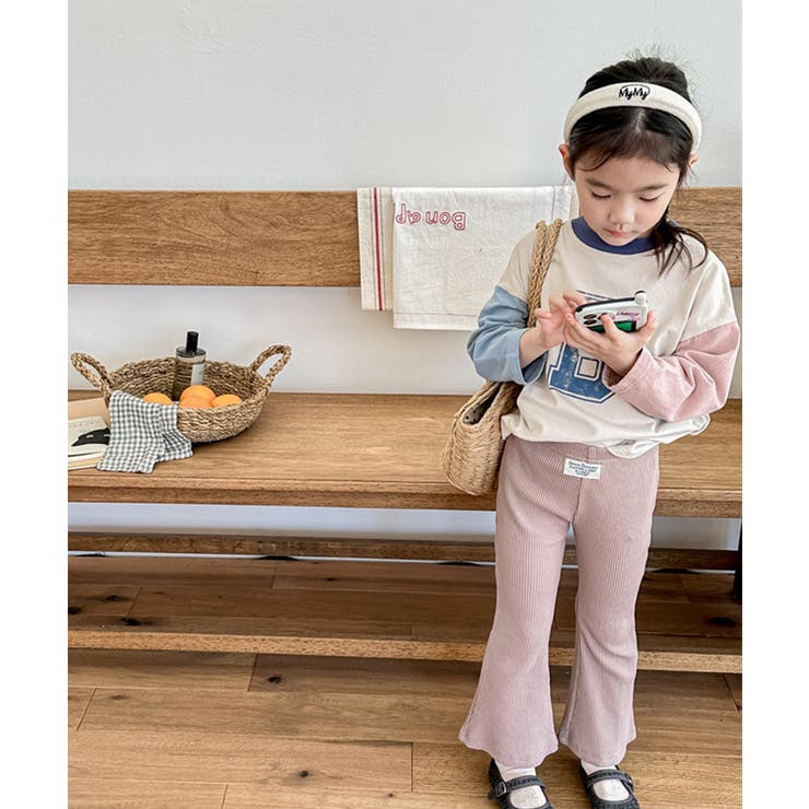 【aimoha-KIDS-】9分丈 セミフレアパンツ | aimoha kids | 詳細画像5 