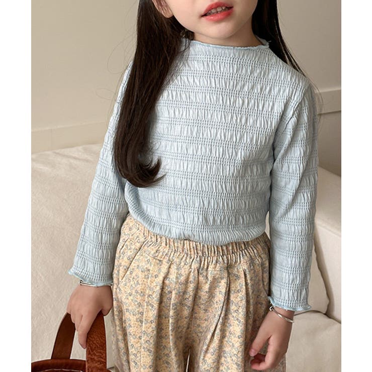 ブルー | 【aimoha-KIDS-】シワ感長袖トップス | aimoha kids