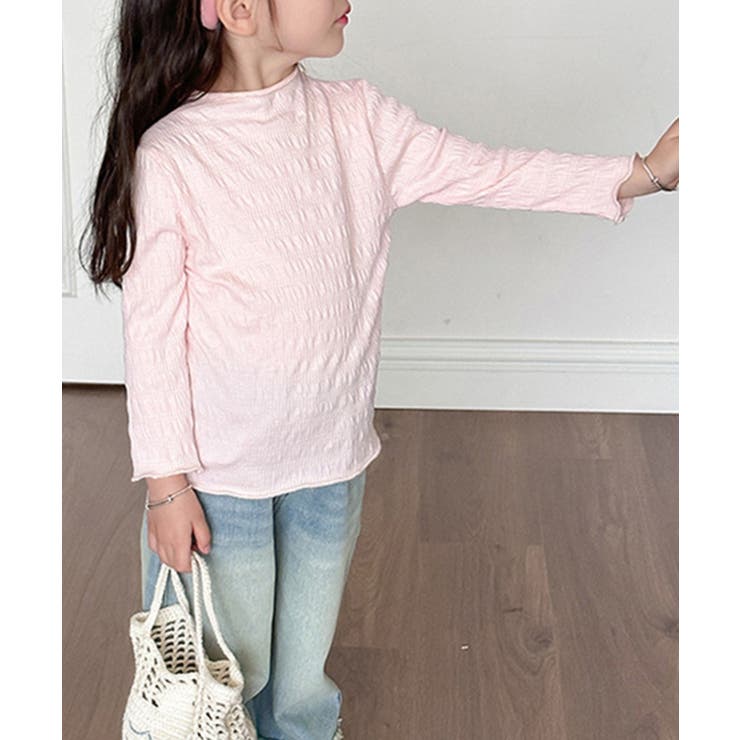 ピンク | 【aimoha-KIDS-】シワ感長袖トップス | aimoha kids