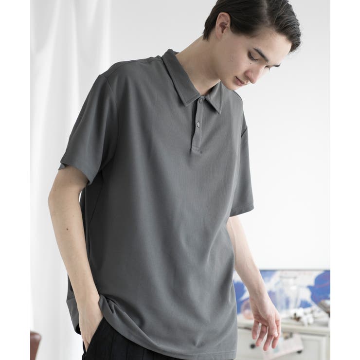 ダークグレー | 【aimoha MEN】SIMPLE POLO | aimoha men
