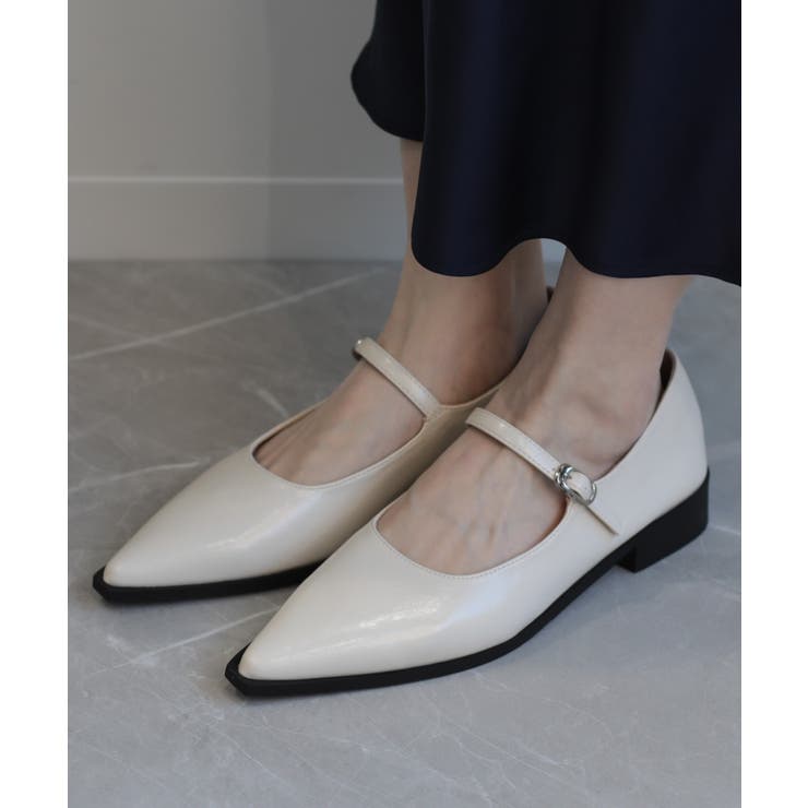 【shoes365】ポインテッド トゥ ローヒール メリージェーン シューズ | aimoha  | 詳細画像2 