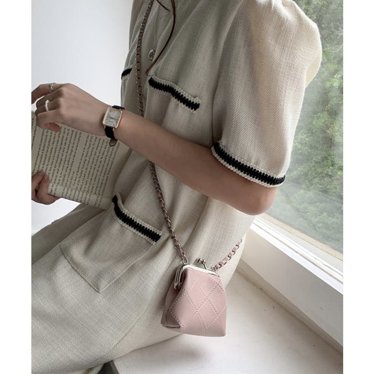 ピンク | ガマ口ミニキルティングバッグ | aimoha 