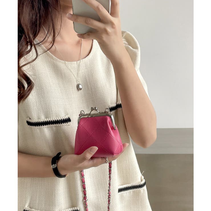 スパークピンク | ガマ口ミニキルティングバッグ | aimoha 