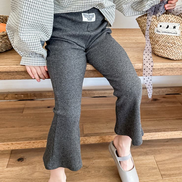 【aimoha-KIDS-】9分丈 セミフレアパンツ | aimoha kids | 詳細画像1 