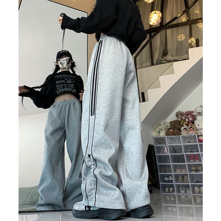 【HOOK】for girls  サイドラインワイドスウェットパンツ | HOOK | 詳細画像13 