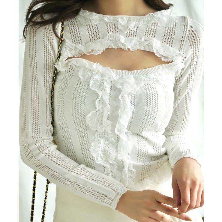 「Jasmine」胸あきデザインレースフリルトップス Jasmine Grand… | aimoha  | 詳細画像11 