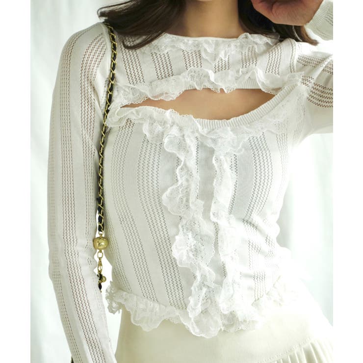 「Jasmine」胸あきデザインレースフリルトップス Jasmine Grand… | aimoha  | 詳細画像10 