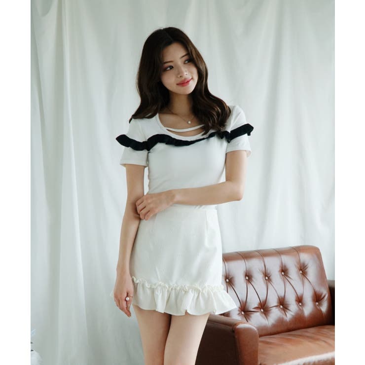「Jasmine」フリルクロップド丈半袖Tシャツ Jasmine Grandif… | aimoha  | 詳細画像7 