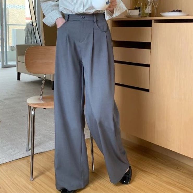 【aimoha】ハイウエストタックスラックス | aimoha  | 詳細画像1 