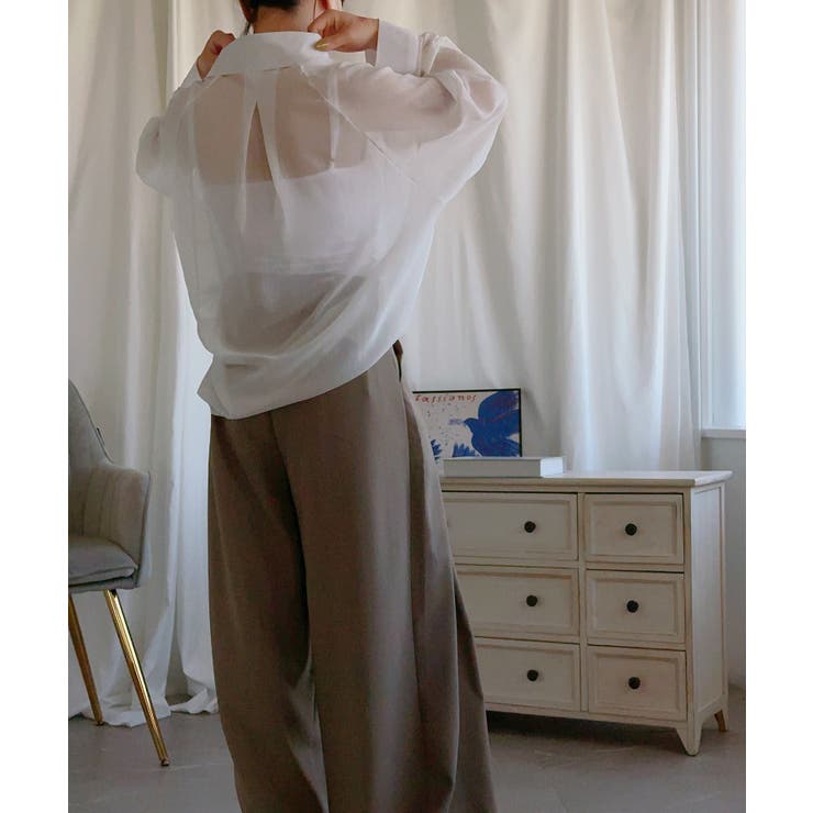 【aimoha】ハイウエストタックドレープパンツ | aimoha  | 詳細画像12 