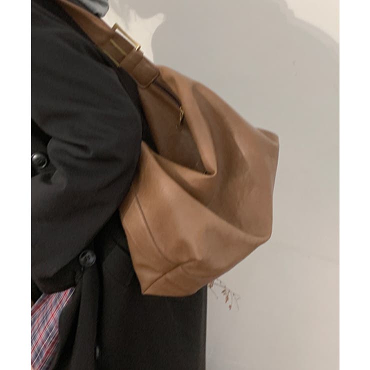 PUレザー大きめショルダーバッグ | aimoha  | 詳細画像2 