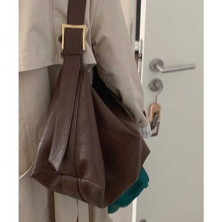 PUレザー大きめショルダーバッグ | aimoha  | 詳細画像16 