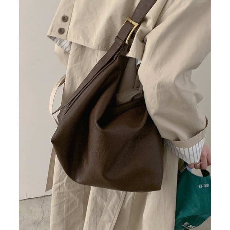 PUレザー大きめショルダーバッグ | aimoha  | 詳細画像17 