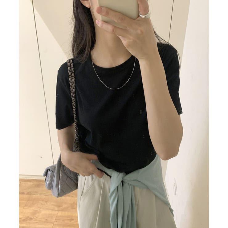 【Banico】クルーネック半袖ニットTシャツ【SS】 | aimoha  | 詳細画像3 