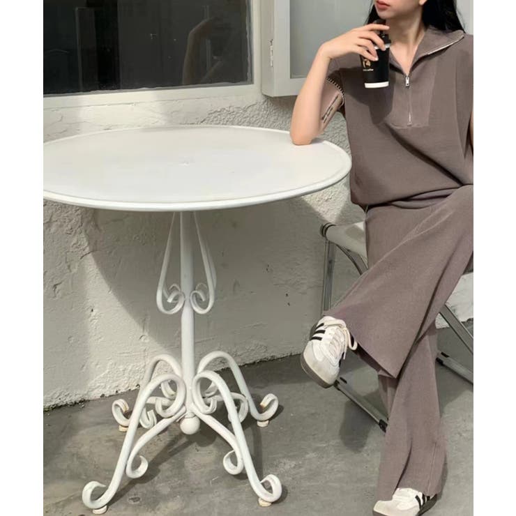 Banico ハーフジップフレンチスリーブサマーニット 涼感素材上下セットアップ | aimoha  | 詳細画像16