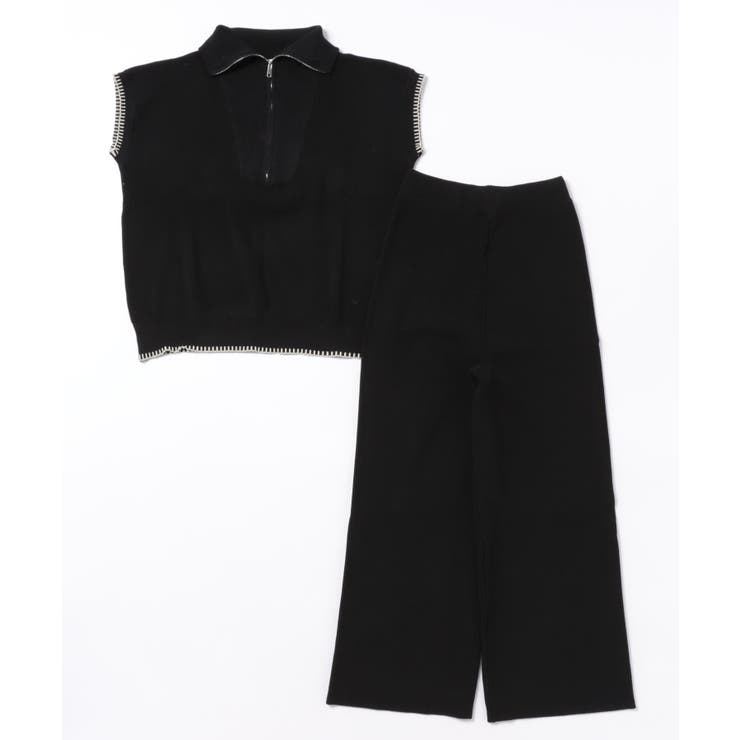 Banico ハーフジップフレンチスリーブサマーニット 涼感素材上下セットアップ | aimoha  | 詳細画像19