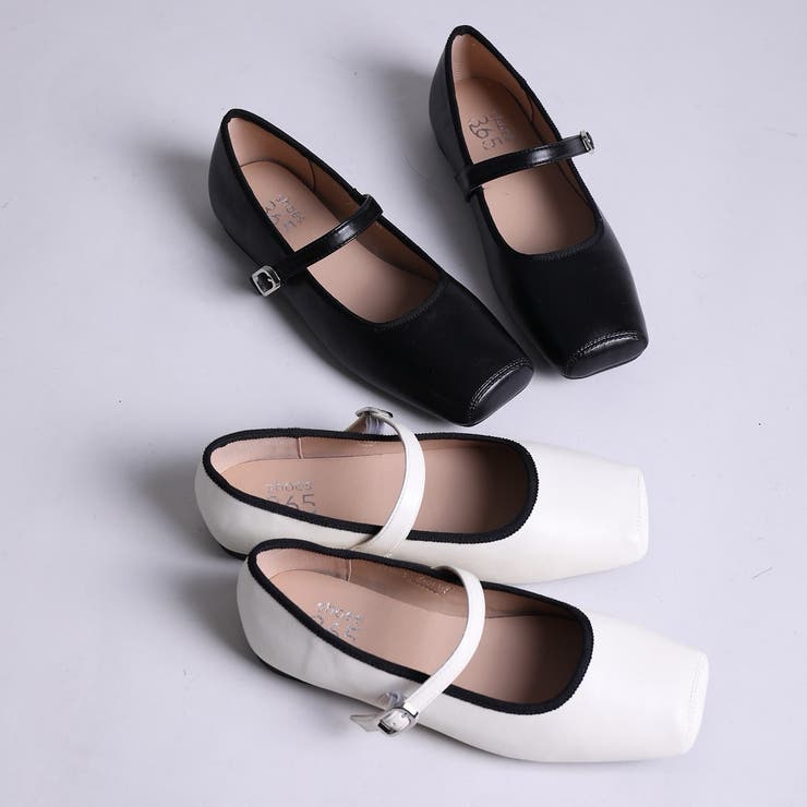 【shoes365】スクエアトゥのバックル付きパンプス | aimoha  | 詳細画像1 