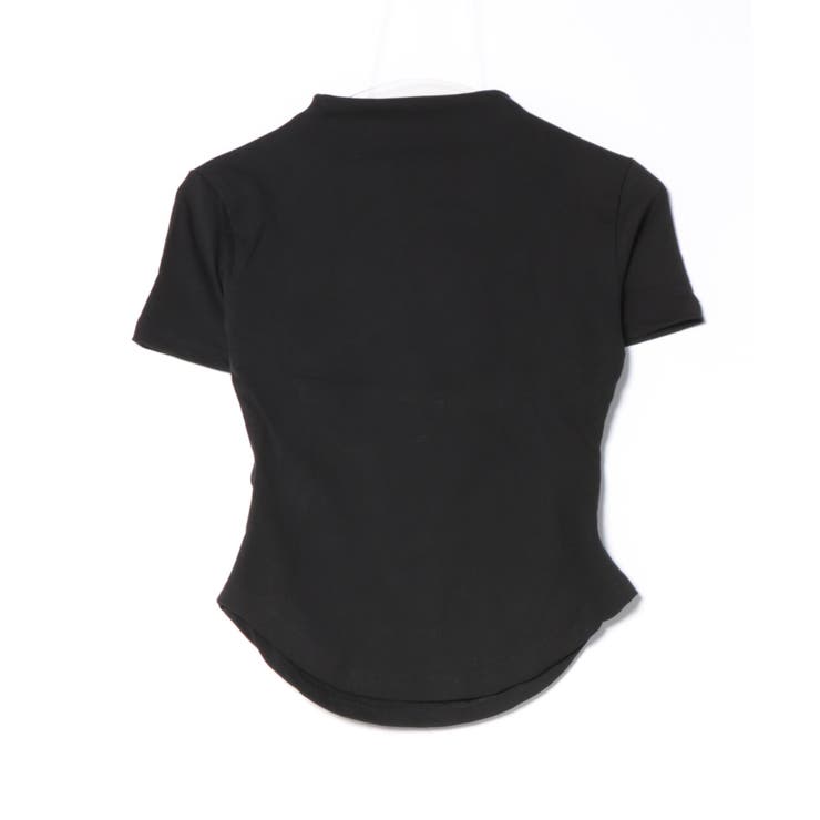 ブラック | Tシャツ フェミニン半袖トップス レディース【SS】 | aimoha 