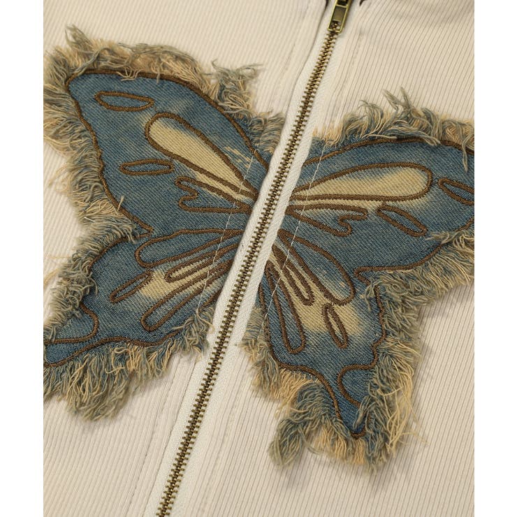 【HOOK】for girls アメカジバターフライプリントジップトップス【SS… | HOOK | 詳細画像8 