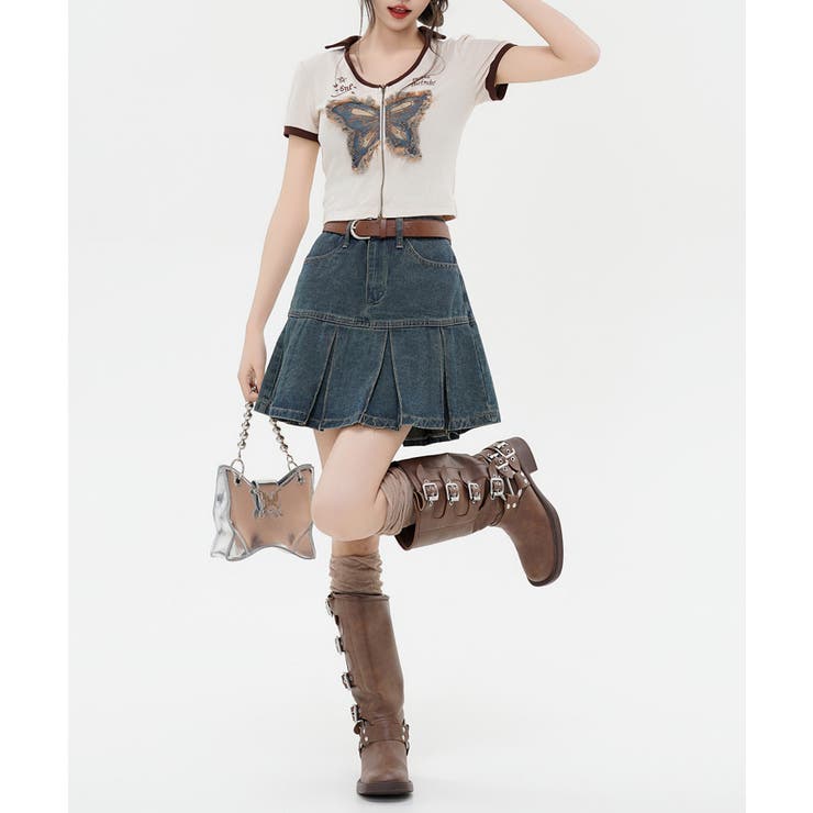 【HOOK】for girls アメカジバターフライプリントジップトップス【SS… | HOOK | 詳細画像13 