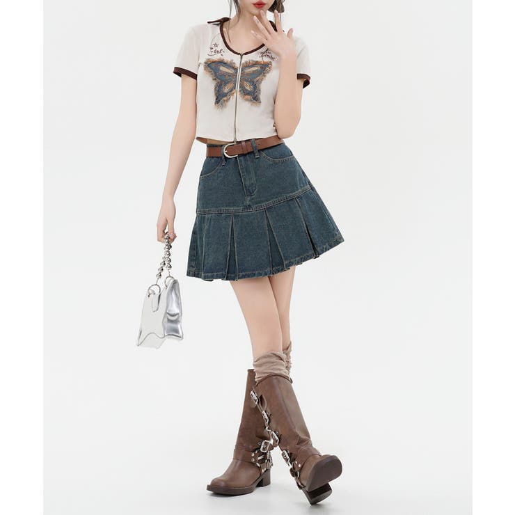 【HOOK】for girls アメカジバターフライプリントジップトップス【SS… | HOOK | 詳細画像14 