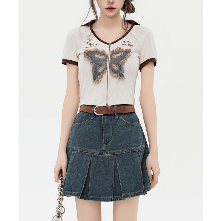 【HOOK】for girls アメカジバターフライプリントジップトップス【SS… | HOOK | 詳細画像18 