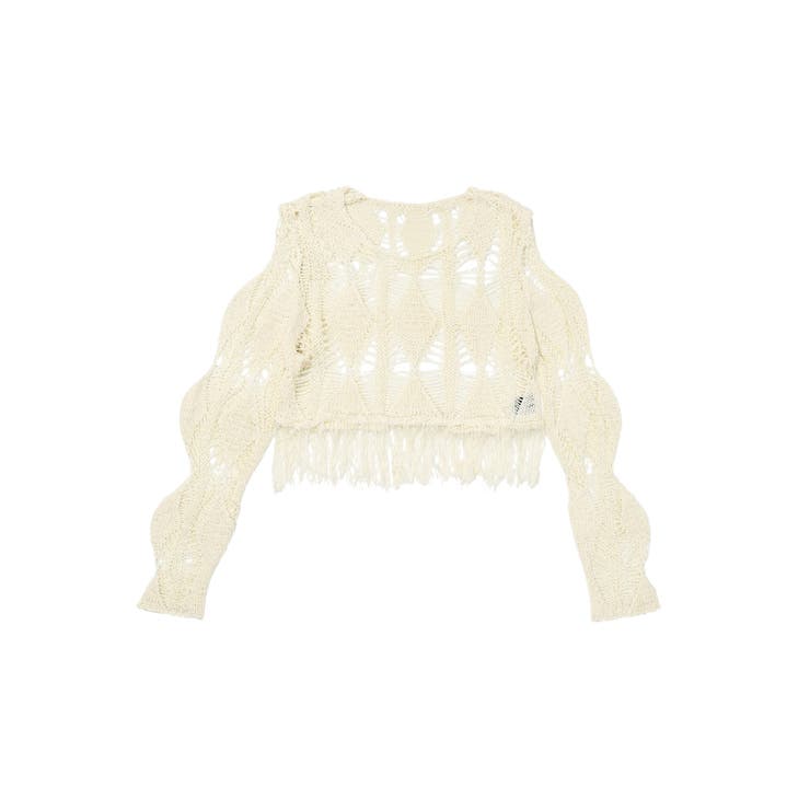 【HOOK】for girls  透かし編みフリンジサマーニット | HOOK | 詳細画像10 