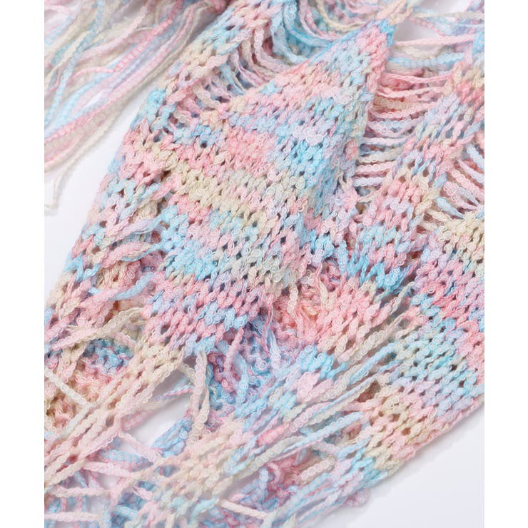 【HOOK】for girls  透かし編みフリンジサマーニット | HOOK | 詳細画像6 