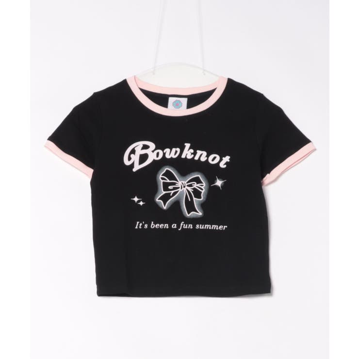 【HOOK】for girls リボンプリントリンガーtシャツ【SS】 | HOOK | 詳細画像7 