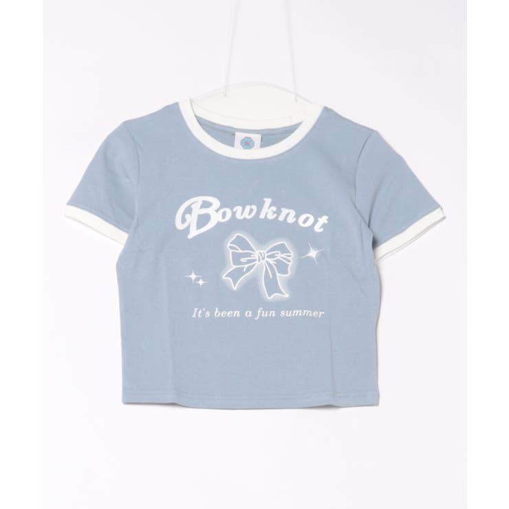 【HOOK】for girls リボンプリントリンガーtシャツ【SS】 | HOOK | 詳細画像8 