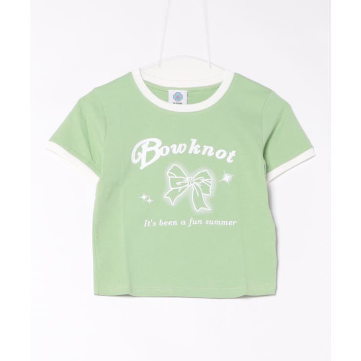 【HOOK】for girls リボンプリントリンガーtシャツ【SS】 | HOOK | 詳細画像9 