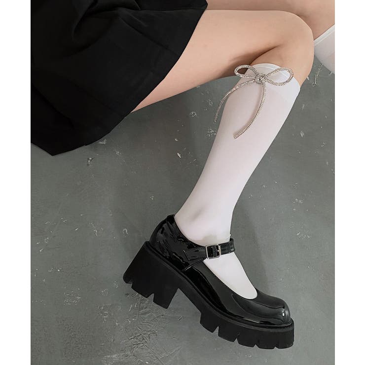 ホワイト1 | 「Jasmine」リボンソックス レディース Jasmine | aimoha 