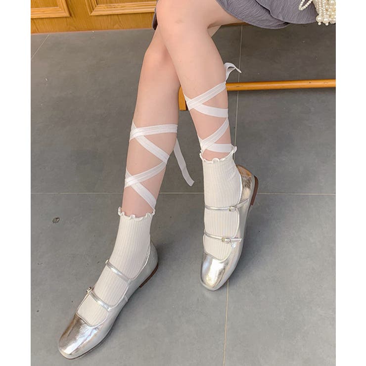 ホワイト3 | 「Jasmine」リボンソックス レディース Jasmine | aimoha 