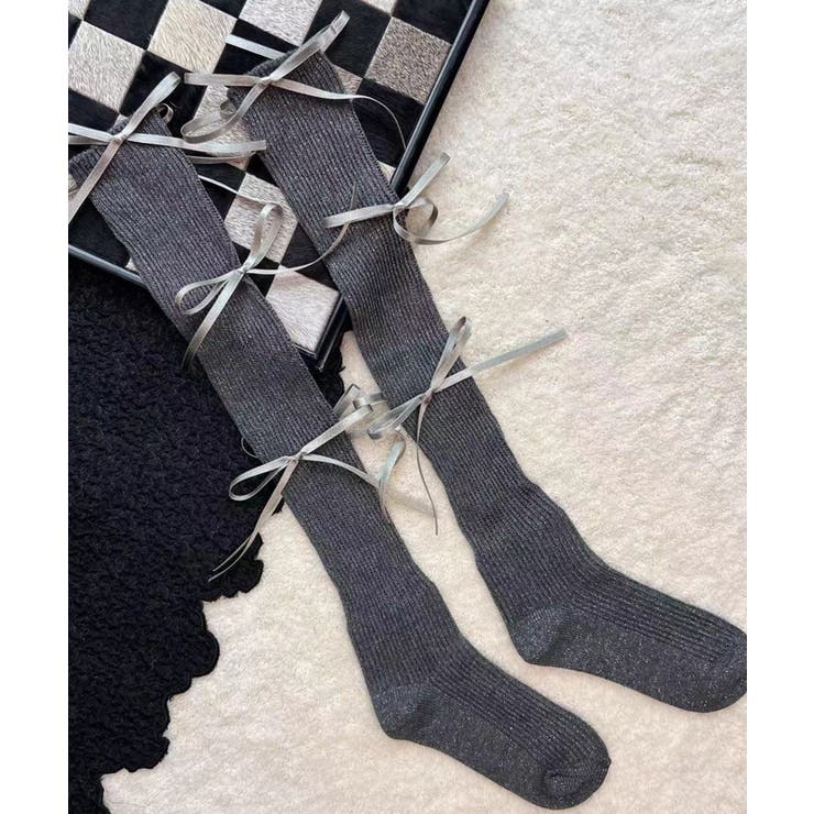 ダークグレー2 | 「Jasmine」リボンソックス レディース Jasmine | aimoha 