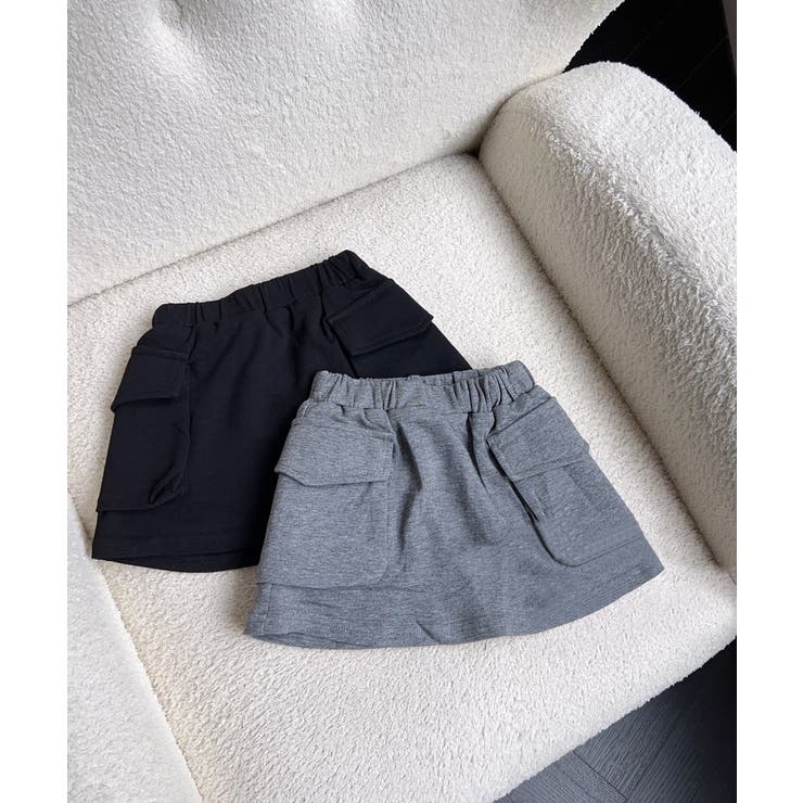 グレー | 【aimoha-KIDS-】ミニカーゴスカート 女の子 | aimoha kids