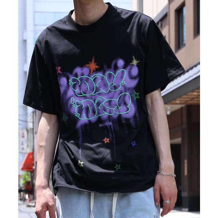 ブラック2 | HOOK -select-  ポッププリント半袖TEE Tシャツ【SS】 | HOOK
