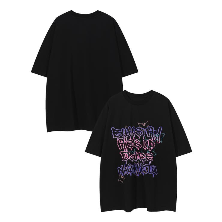 ブラック3 | HOOK -select-  ポッププリント半袖TEE Tシャツ【SS】 | HOOK