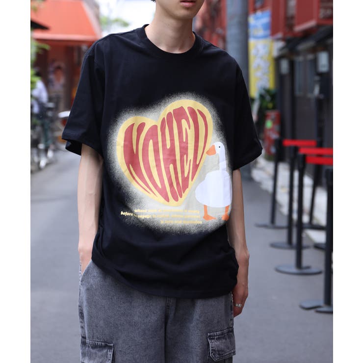 ブラック１ | HOOK -select-  ポッププリント半袖TEE Tシャツ【SS】 | HOOK