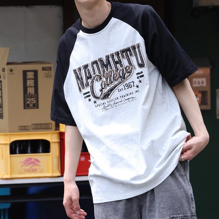 HOOK select アメカジ英字プリントラグランスリーブビッグTEE HOOK select アメカジ英字プリントラグランスリーブビッグTEE