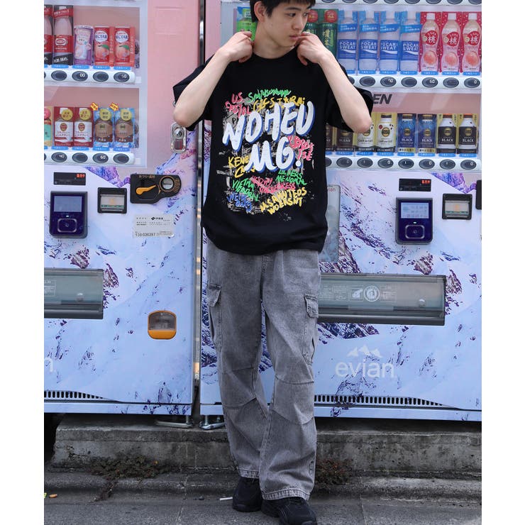 HOOK select ビッグポケ膝2段タックウォッシュデニムカーゴ