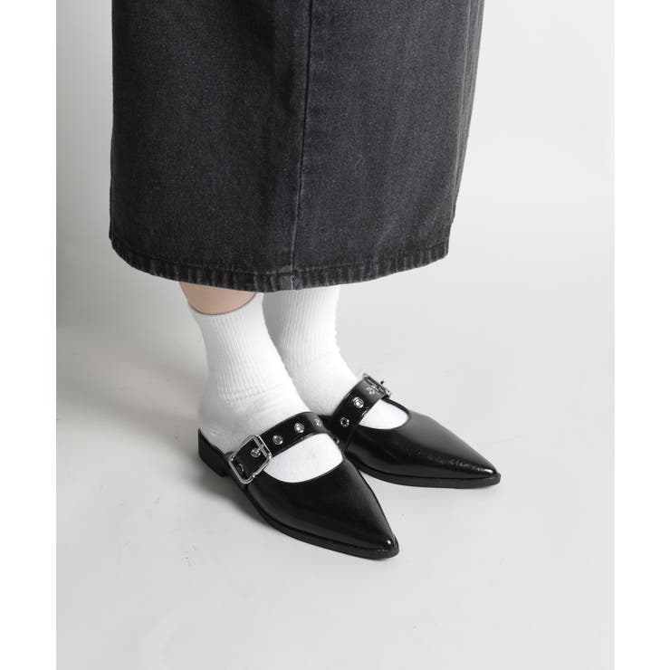 【shoes365】ベルトデザインスリッパ風パンプス 靴 シューズ | aimoha  | 詳細画像13 