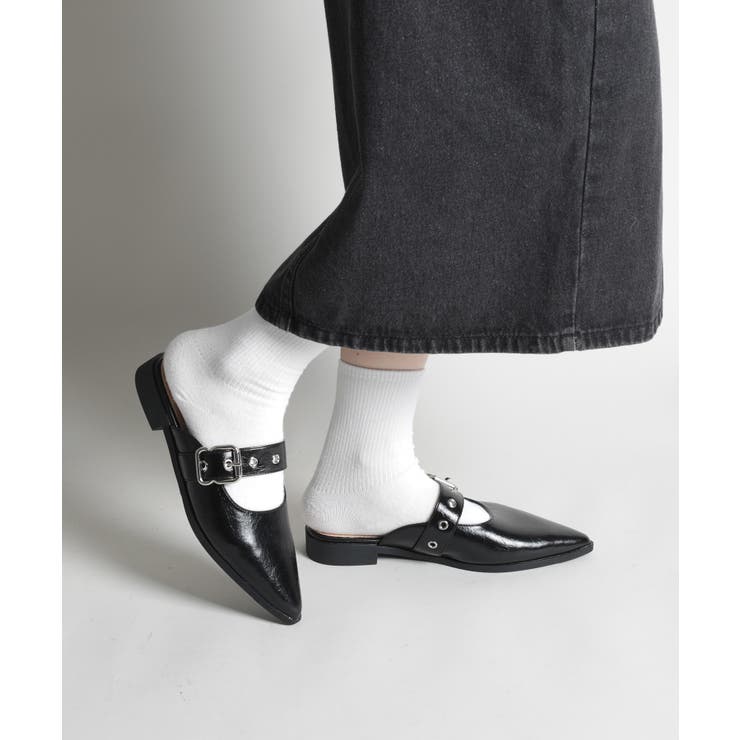 【shoes365】ベルトデザインスリッパ風パンプス 靴 シューズ | aimoha  | 詳細画像4 