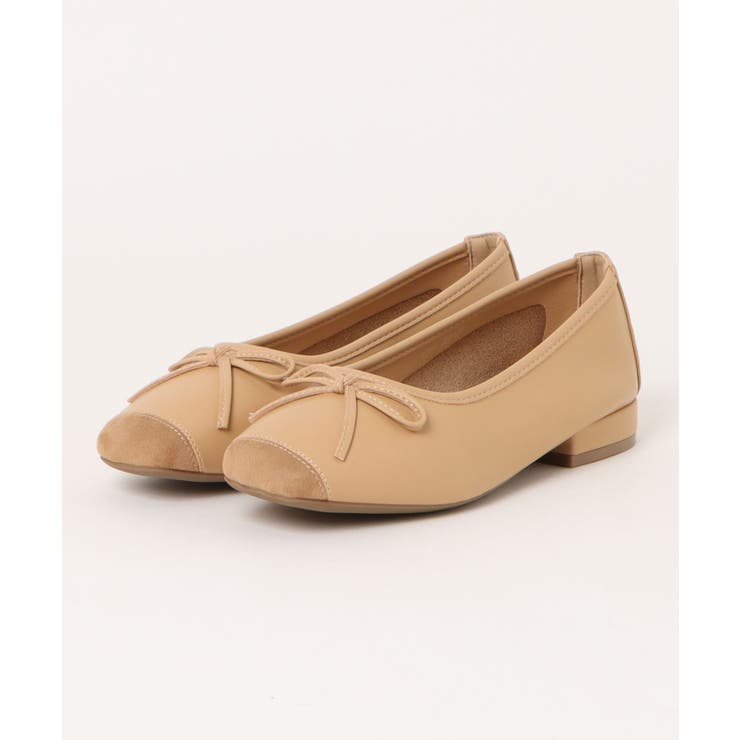 ベージュ | 【shoes365】切り替えトゥバレエパンプス 靴 | aimoha 
