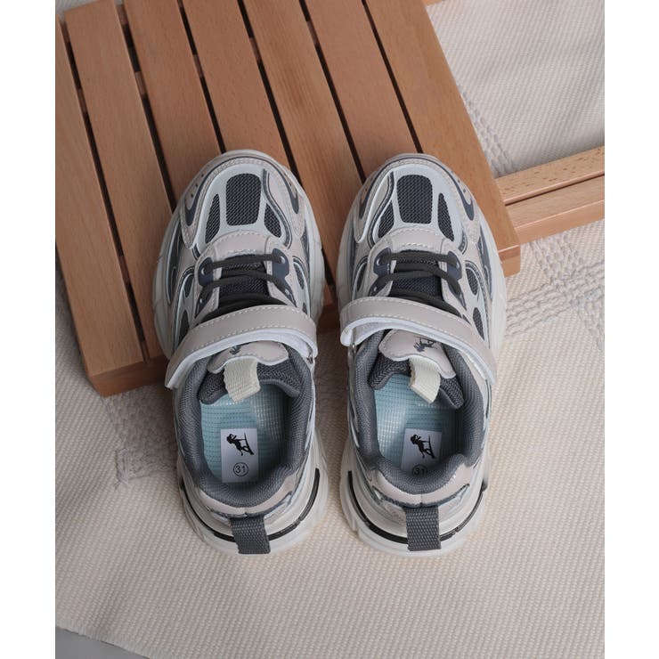 shoes365】キッズ用多重パッチワークデザインスニーカー[品番