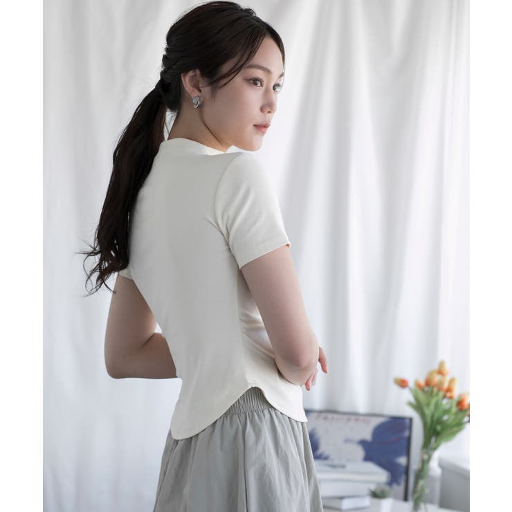 Tシャツ フェミニン半袖トップス レディース【SS】 | aimoha  | 詳細画像11 