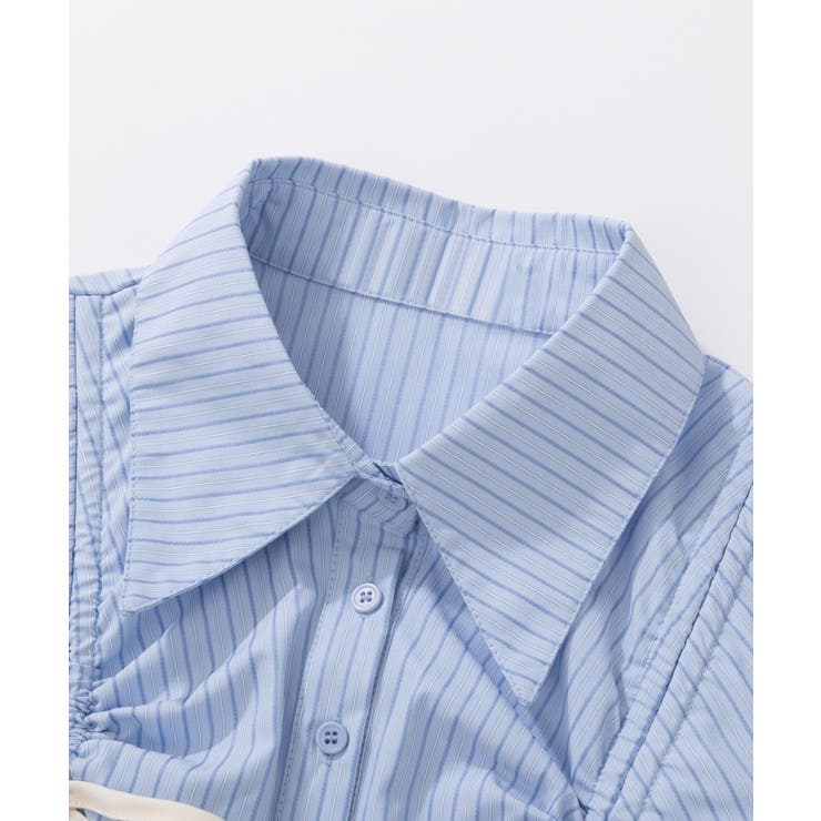 【HOOK】for girls 裾切りっぱなしレイヤード風紐シャーリング半袖ブラ… | HOOK | 詳細画像8 