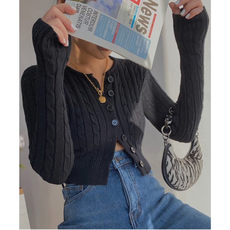 【Jasmine】ケーブル編みニットカーディガン Jasmine Grandif… | aimoha  | 詳細画像3 