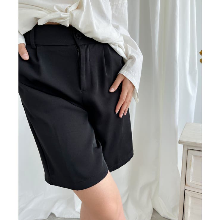 ブラック | 薄手ハイウエストショートパンツ【SS】 | aimoha 